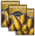 Yellow Straightneck Squash Seeds for Planting (3 Packs) by SurvivalGardenSeeds