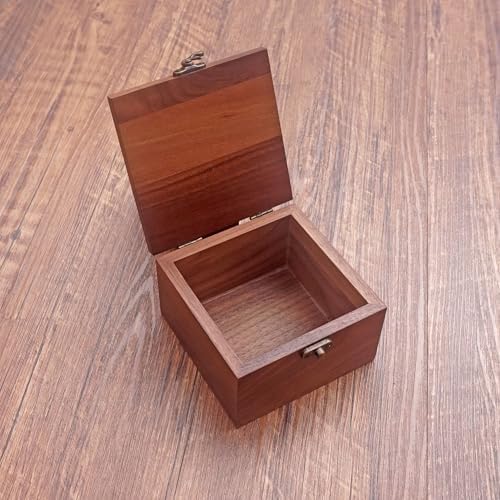 Handcrafted Walnut Wood Keepsake Box – 4.3 x 4.3 x 2.5 inch – Jewelry, Watch & Gift Storage Box – Rustic Wooden Box for Wedding, Birthday, Christmas - Image 6