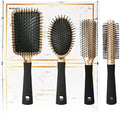 4 Pcs Hair Brush Set,Professional Styling Hair Brush for Men Women,Flexible Soft Pin Bristles for Long Thick Curly Wavy Dry Damaged Hair by Meisheamin