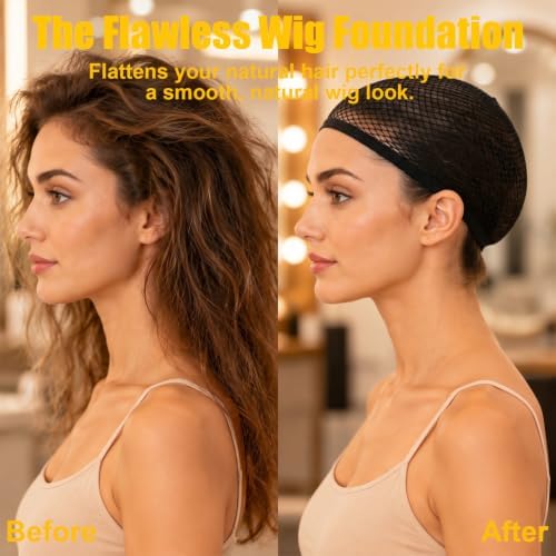 2PCS Black Wig Caps, Breathable Hair Net for Women Non Slip - Image 6