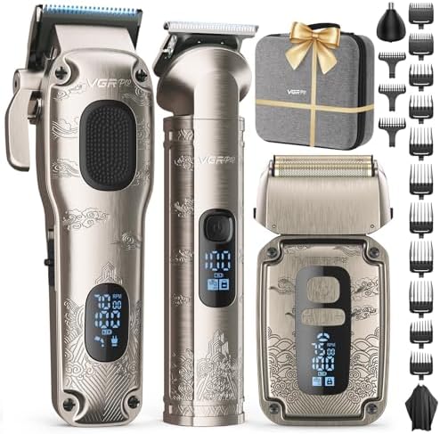 VGRPRO Hair Clippers for Men, Beard Trimmer, Foil Shaver 3-in-1 Clipper Set by VGRPRO