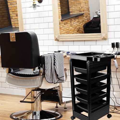 Salon Trolley Cart with Wheels & 5 Drawers, Salon Rolling Stations for Hair Stylist,Hairstylist for Beauty Tattoo Hairdressing Beauty Equipment, Black (T22-5DRAWER) - Image 6