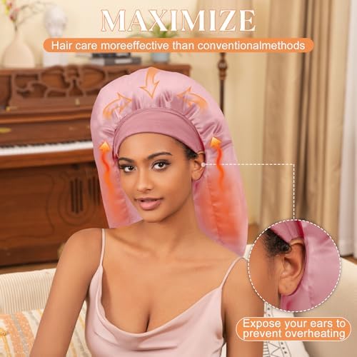 Heat Cap for Deep Conditioning, Hair Steamer for Natural Hair Home Use w/10-level Heats Up Quickly, Thermal Steam Cap for Home Hair Treatment - Image 5