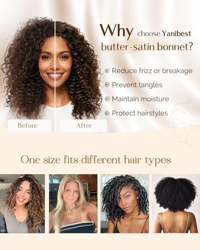 YANIBEST Hair Bonnet for Sleeping Women, Smooth Comfortable for Hair Care - Image 4