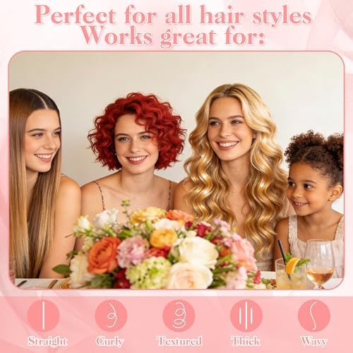 5Pcs Pink Hair Brushes for Women Hair Comb Set Detangler Brush for Men and Women Wet, Dry, Curly and Straight Hair - Image 7