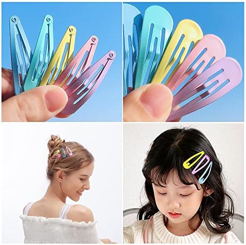 KUBOM 120 Pcs Hair for Clip - 2 inch metal Barrettes and Hair Clips for Toddler Girls Kids Women, Cute Solid Candy Color Hair Accessories for Birthday Party Gift - Image 3