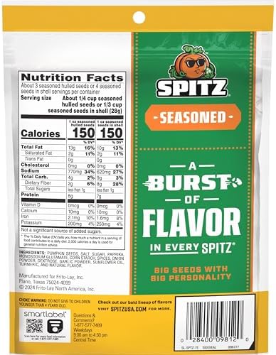 Spitz Pumpkin Seeds, Seasoned, 4 Oz Snack Bag (Pack of 2) - Image 2