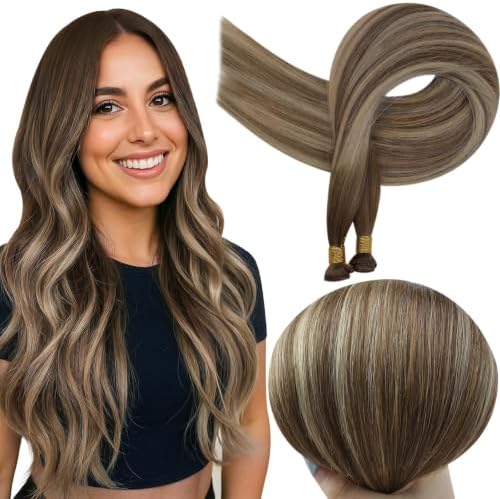 Full Shine Hand Tied Weft Hair Extensions Human Hair 22 Inch 120g by FullShine