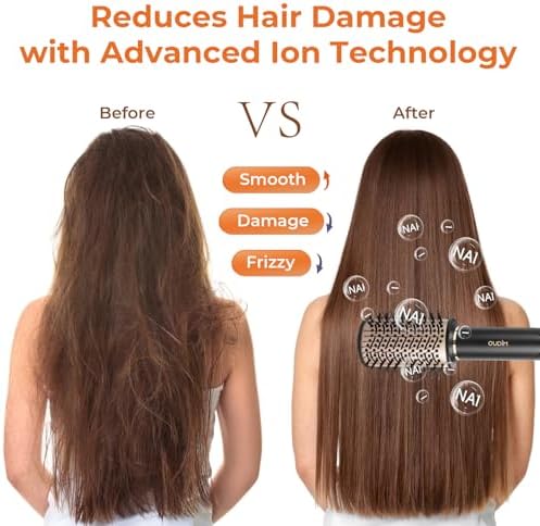 OUDIM 6-in-1 Multi-Functional Hot Air Comb, Interchangeable Brush Head, Negative Ion Hair Dryer Brush and Styler, Brushless Motor with 110000 RPM High-Speed, Rapid Drying, Storage Bag. - Image 3