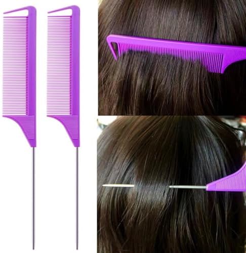 ZVOREI 8PS Comb Hair Brushes Set, Purple - Image 3