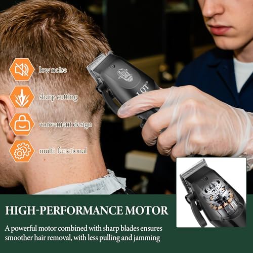Hair Clippers for Men Professional, Beard Trimmer Kits & Sets, Electric Shavers, Hair Clippers & Trimmer Ceramic T-Blade, for Barber,for Men (Black) - Image 2