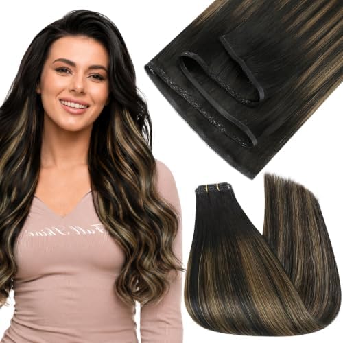 Full Shine Sew In Flat Weft Hair Extensions Human Hair 18 Inch 60g by FullShine