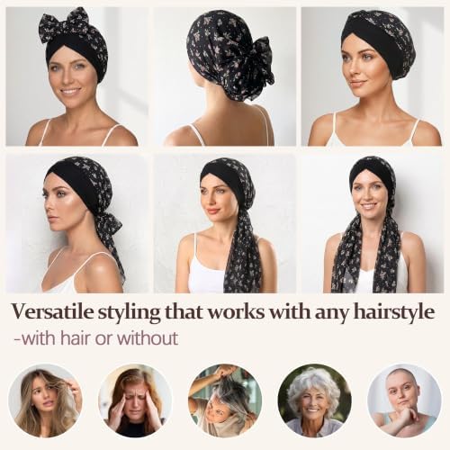 Ababalaya Satin Lined Head Wrap Chemo Headwear for Women - Image 6
