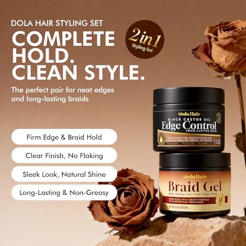 Edge Control Gel for 4C Hair Braiding Hair Gel Firm Hold, Hair Styling Wax Non-Greasy No Flaking Braid Gel (Edge Gel 1.7Oz +Braid Gel 1.7Oz) - Image 3