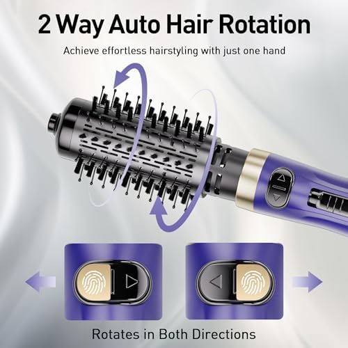 Beautimeter Hair Dryer Brush, Rotating Blow Dryer Brush with 2-Inch and 1.5-Inch Brushes, 3 in 1 Hot Air Styler and Rotating Brush, Hair Dryer Brush Blow Dryer Brush in One (Purple) - Image 3