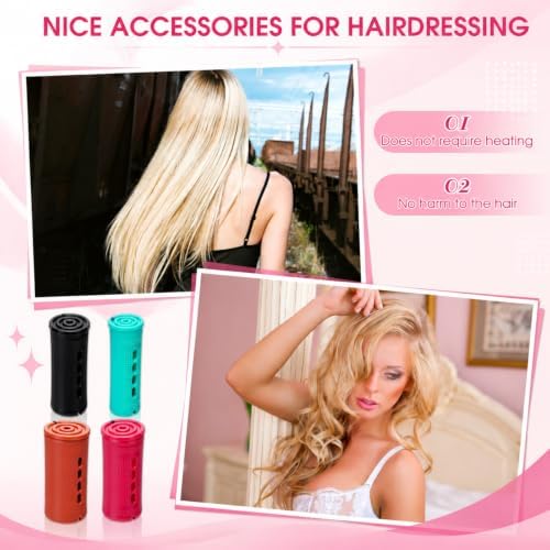 WILLBOND 24 Pcs Large Perm Rods Plastic Hair Rollers, Multicolor, Mixed - Image 6