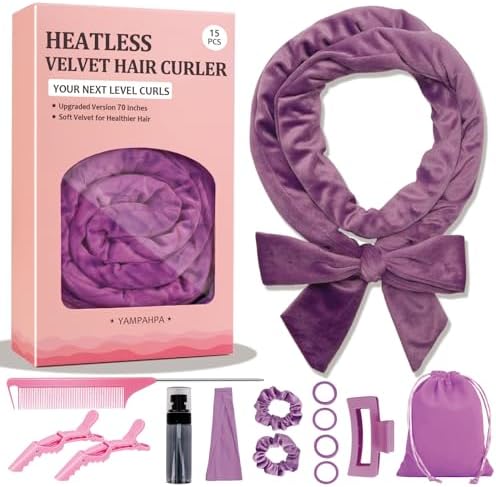 Heatless Curls Overnight Headband, 70'' No Heat Hair Curlers for Medium Long Hair, Purple by Yampahpa%E2%80%94ShineYourLife