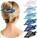 Flat Hair Clips for Women - 6 PCS French Flat Claw Clips Medium Hair Clips for Girls Large Hair Claw Clips for Thick or Thin Hair Strong Hold No Slip Hair Accessories for women (Blue) by Unknown