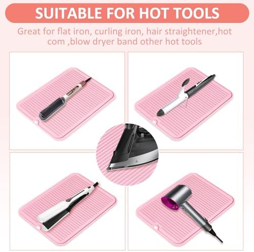 Large Heat Resistant Silicone Mat for Hair Styling Tools - Curling Irons, Flat Irons, and Hair Straighteners - Image 3