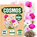 Cosmos Seeds for Planting, 1000+ Heirloom Non-GMO Double Flower Mix, Large Colorful Annual Blooms for Cut Flowers, Garden Beds, Borders and Bouquets by WilyFox