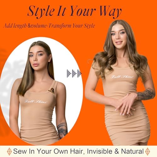 Full Shine Sew In Weft Hair Extensions Human Hair for Women 22 Inch 105g - Image 5