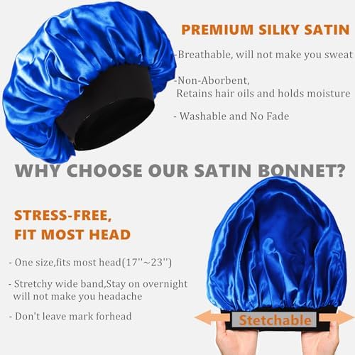 Bonnet for Men Satin Hair Bonnet for Sleeping Women Silk Hair Sleep Cap - Image 4