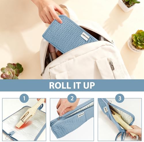 2 Pack Heat Resistant Hair Tool Travel Bag 2 in 1 Heat Proof Mat - Image 6