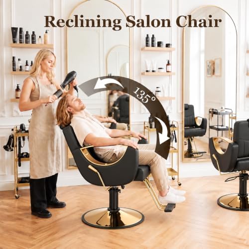 Heavy Duty Barber Chair, Reclining Hydraulic Salon Chair for Hair Stylist - Image 4