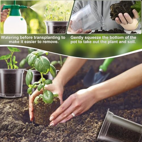 SupKing Clear Nursery Pots 5/4/3.5 Inch Plastic Seed Starter Plant Flower Pot with Drainage Holes for Transplanting Succulents Cuttings Seedlings 15 Labels (12Pcs) - Image 5
