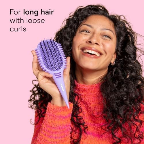 Conair Curl Define Detangler Brush Set, Large & Mini, Loose Curls, Purple - Image 4
