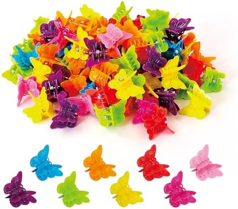 50 Pieces Assorted Color Butterfly Hair Clips, Beautiful Mini Butterfly Hair Clips Hair Accessories for Women and Girls (50 Pack Random color) by Ruocce