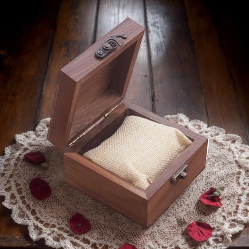 Walnut Wood Box for Crafts, Jewelry Box and watch box Wooden Keepsake Box Gift (Walnut) - Image 2