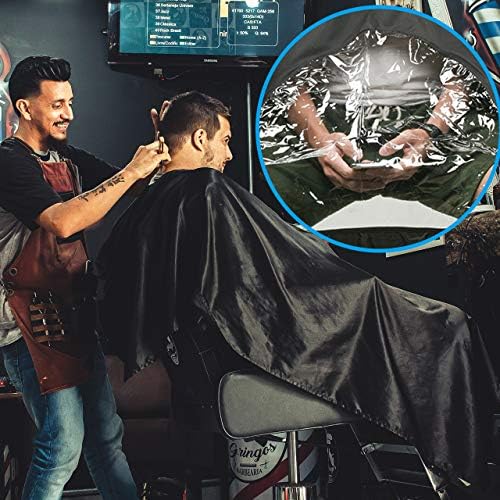 CM Barber Cape with Clear Window Salon Cape Hair Cutting Cover Hair Drape Waterproof Haircut Apron with Buckle for Barber Shop Salon Stylists Home DIY Hairdressing - Image 5
