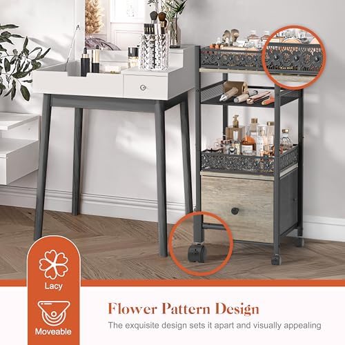 Makeup Organizer, Large Skincare Organizers, Make Up Organizers for Vanity, Makeup Storage Cosmetic Organizer with Drawer, Bathroom Vanity Organizer Makeup Holder Cart for Skin Care Hair Tool Beauty - Image 5