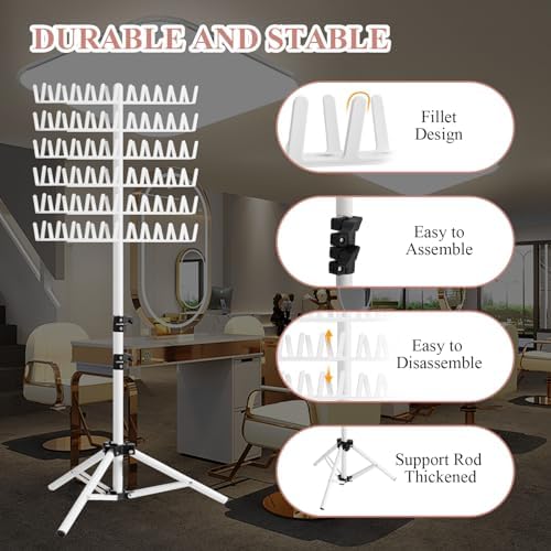 JANMPASK Braiding Hair Rack Height Adjustable 144 Pegs Braiding Rack Hair Extension Holder with Hair Braid Tools,Easy to Assemble - Image 4