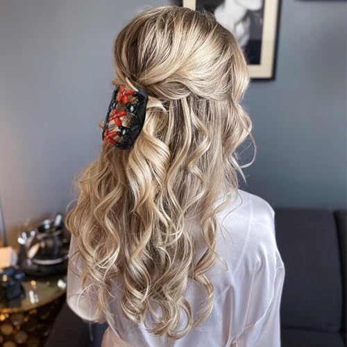 5 Pieces Stretchy Magic Hair Comb Adjustable Elastic Comb Hair Clip for Women Girls No Crease Hair Pins Vintage Hair Bun Maker Hair Accessories for Curly Thick Wavy Hair Ponytail - Image 4