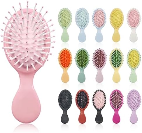 16 Pack Colorful Mini Travel Brushes,| Detangling for All Hair Types by POUYRBA