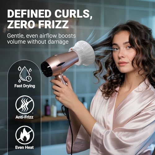 Universal Hair Diffuser Attachment for 1.4-2.4 in Blow Dryers, White - Image 4