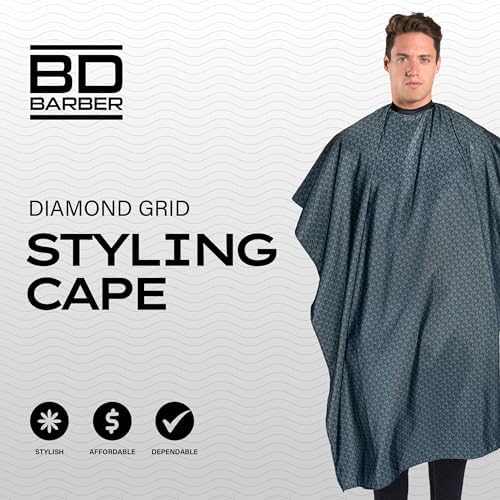 BD Barber Cape - Snap Closure, Water-Resistant, Lightweight Polyester, 45"x65", Professional Coverage for Cutting and Styling - Image 2