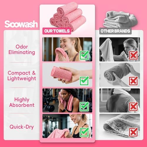 Microfiber Gym Towels for Showering Working Out Quick Dry Negative ions Large Middle Small Sizes Lightweight Gym Towel for Men Women Tennis Sports Towels for Body Hot Yoga Fitness Essentials - Image 4