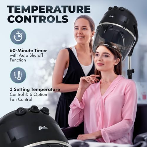 Buy-Rite Meredith 880W Hooded Salon Hair Dryer Adjustable Height - Image 4