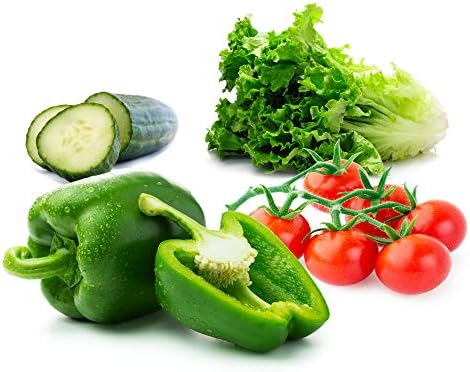 Vegetable Seeds for Planting Vegetables - Variety Salad Pack - Romaine Lettuce - Cherry Tomato - Cucumber - Bell Pepper! by Raw+Earth+Colors+%C2%AE