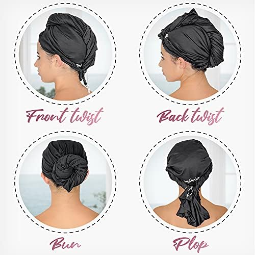 Microfiber Hair Towel Wrap for Women – Large Fast Drying Hair Towel with Patented Clip – Anti-Frizz, Super Absorbent, Silky Smooth Microfiber – Plopping Hair Wrap for Curly, Wavy & Straight Hair - Image 6