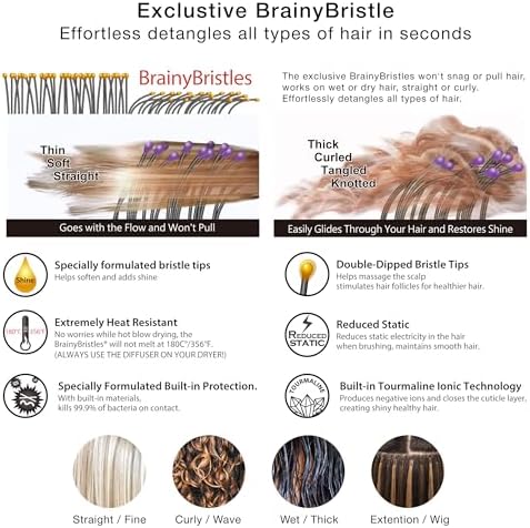 NuWay® DoubleC® Scalp Care Hair Brush – Patented Double Curve Design for Scalp Massage, Vented Blow-Dry Styling, Wet & Dry Hair, All Hair Types (Lavender) - Image 4