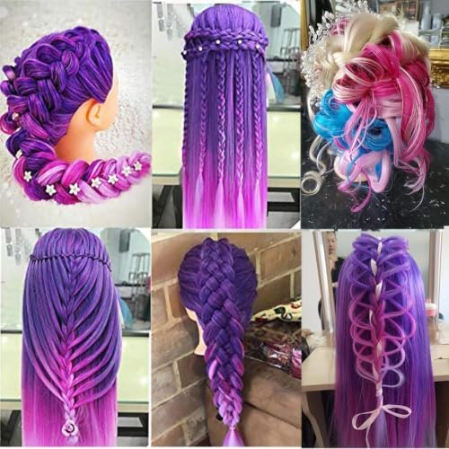 Mannequin Head with Hair 29'' Cosmetology Doll Head for Hair Styling - Image 4