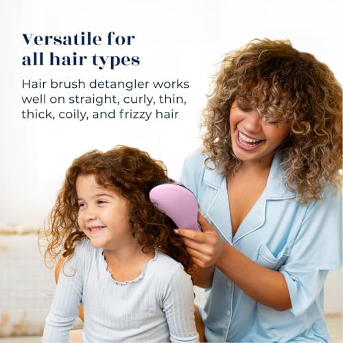 Crave Naturals Glide Thru Detangling Brush For Natural, Curly, Straight, Wet or Dry Hair - Gentle Detangler Brush Styling Tool for Adults, Kids, Toddlers and Little Girls - 8.4x3.4", Pink - Image 5