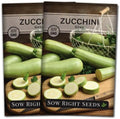 Sow Right Seeds - Grey Zucchini Seed for Planting Summer Squash Garden 2pk by SowRightSeeds
