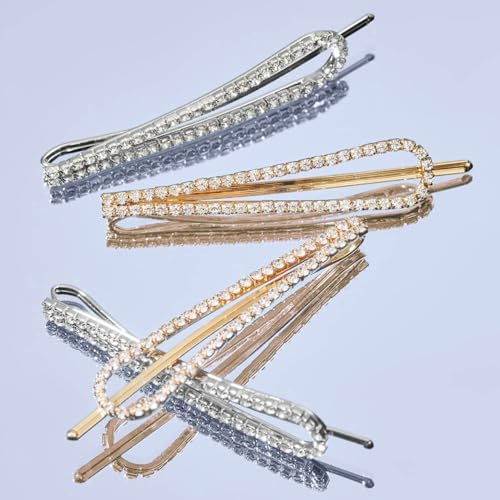Kitsch Rhinestone Silver and Gold Hair Accessories for Women - 4pcs - Image 6