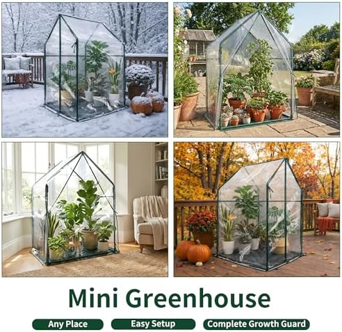 Mini Greenhouse 36"x36"x58.5" Plant Cover Tent Seed Starting Waterproof Floor Mat Small Plant Tent for Use on Patio Balcony Porch & Indoors/Outdoors - Image 6