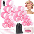 51PCS Self Grip Hair Rollers for Women, 24 Piece Heatless Curlers with Clips, 4 Sizes Jumbo Rollers (2.5", 2", 1.5", 1") for Long, Medium & Short Hair, No Heat Curling Kit for Volume & Bangs Styling by Shyvis